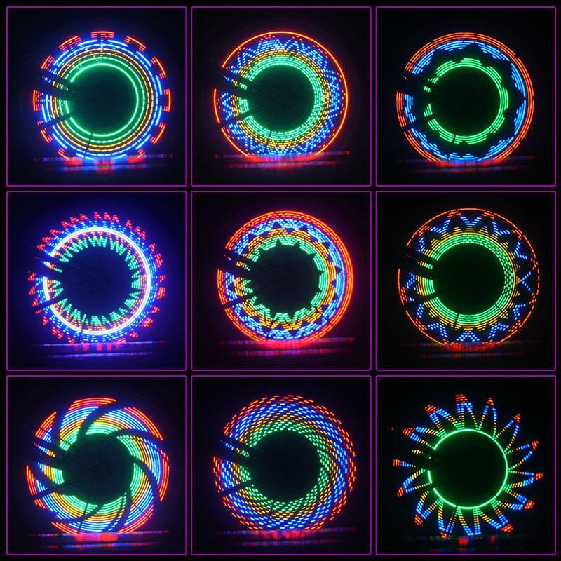 LED světla do výpletu kola s 3D efektem