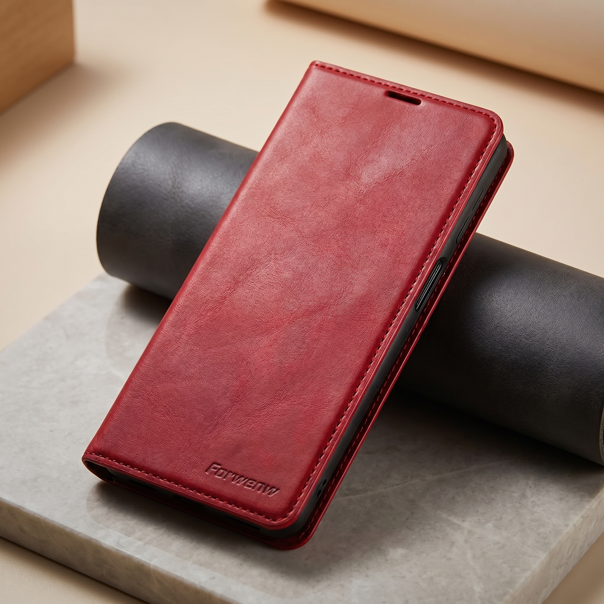 Magnetické kožené pouzdro na smartphony se stylovým designem | Odolná ochrana a bezpečné zapínání