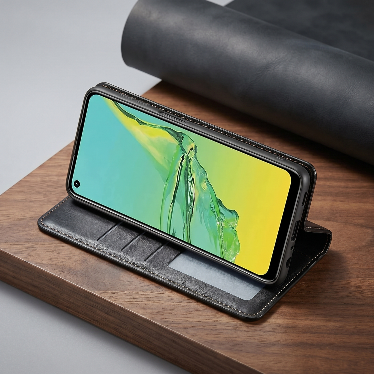 Magnetické kožené pouzdro na smartphony se stylovým designem | Odolná ochrana a bezpečné zapínání