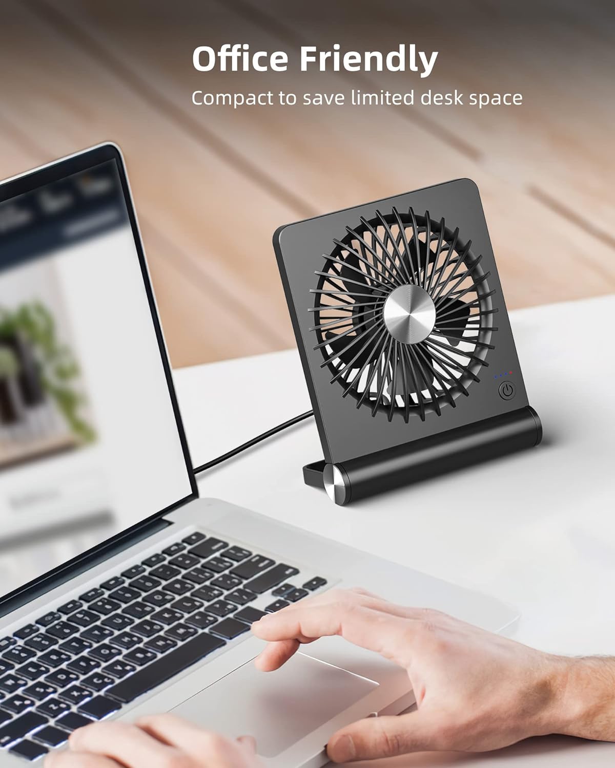Malý ultra tichý stolní ventilátor s silným proudem vzduchu