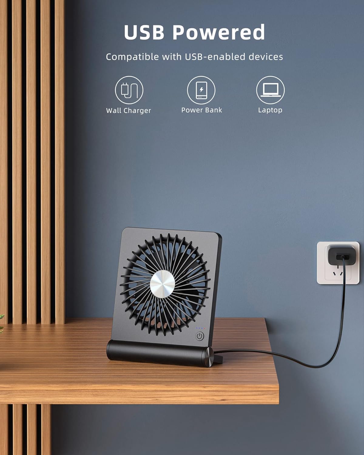 Malý ultra tichý stolní ventilátor s silným proudem vzduchu