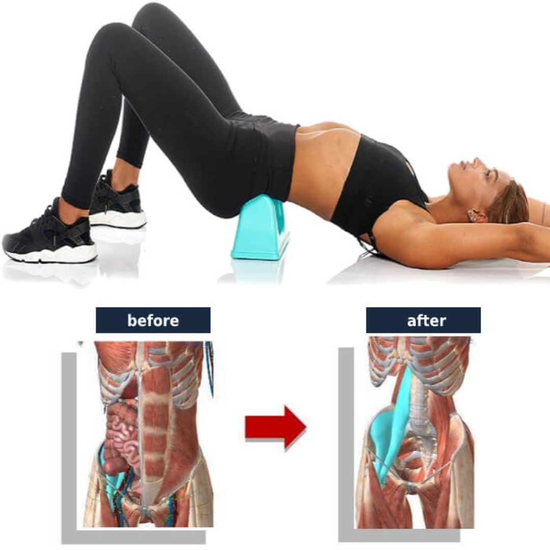 Masážní pomůcka na uvolnění bedrokyčelního svalu (psoas) a hloubkovou masáž tkání