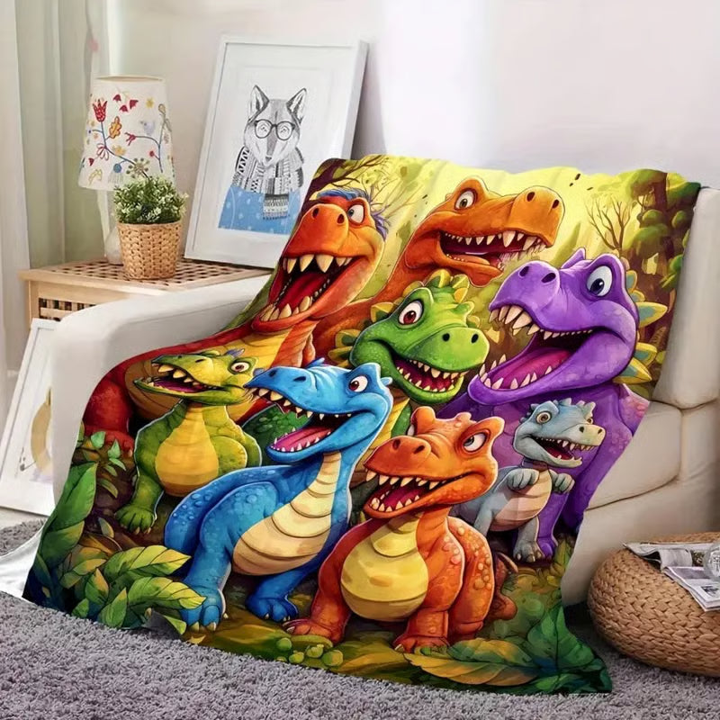 Měkká a pohodlná dětská deka s dinosaury