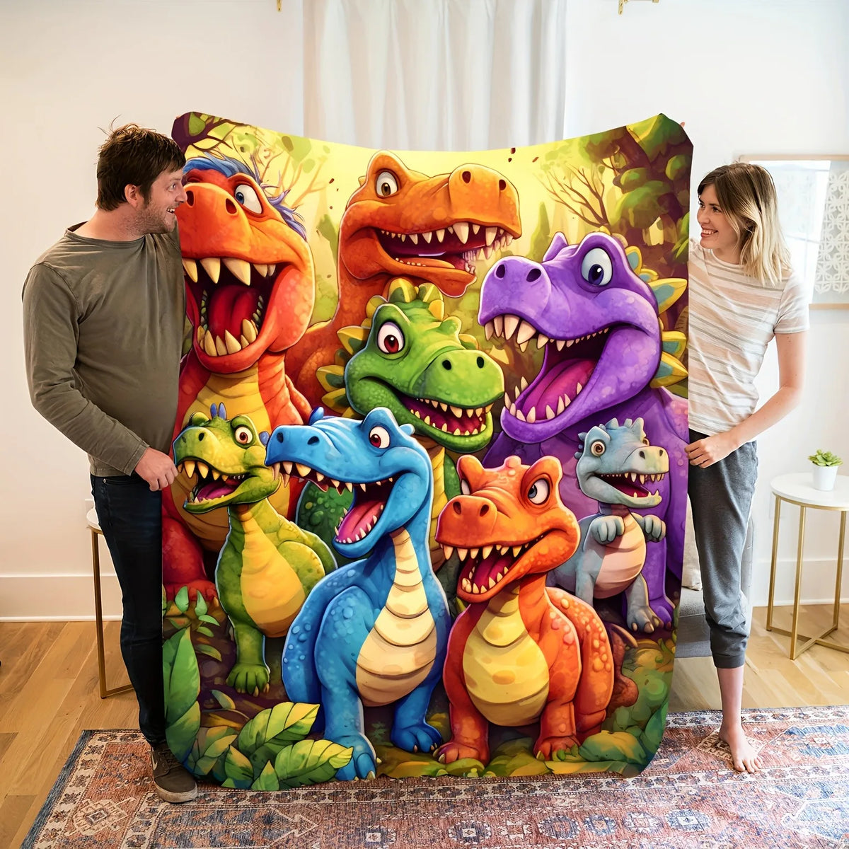 Měkká a pohodlná dětská deka s dinosaury