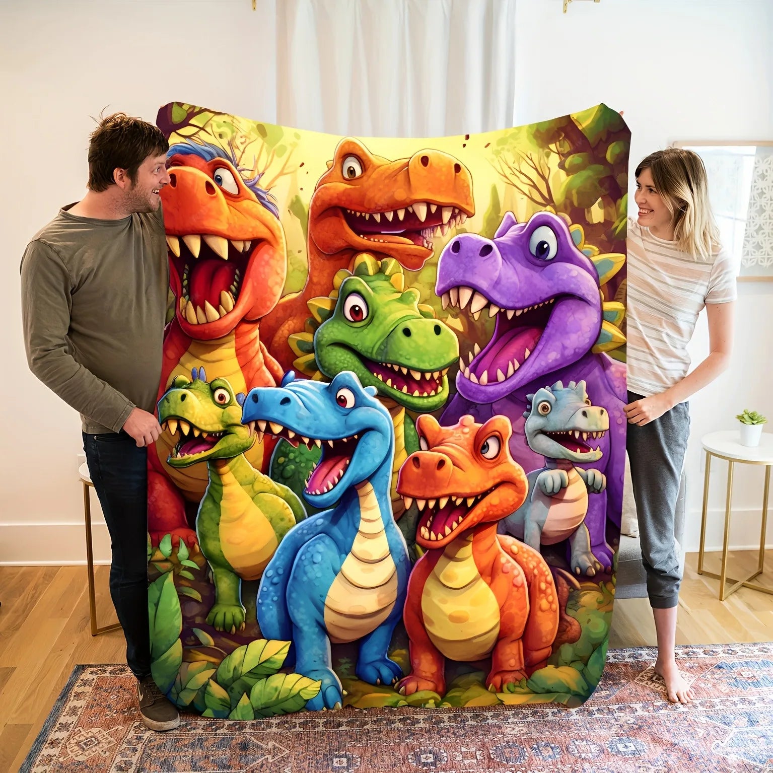 Měkká a pohodlná dětská deka s dinosaury