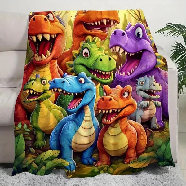 Měkká a pohodlná dětská deka s dinosaury