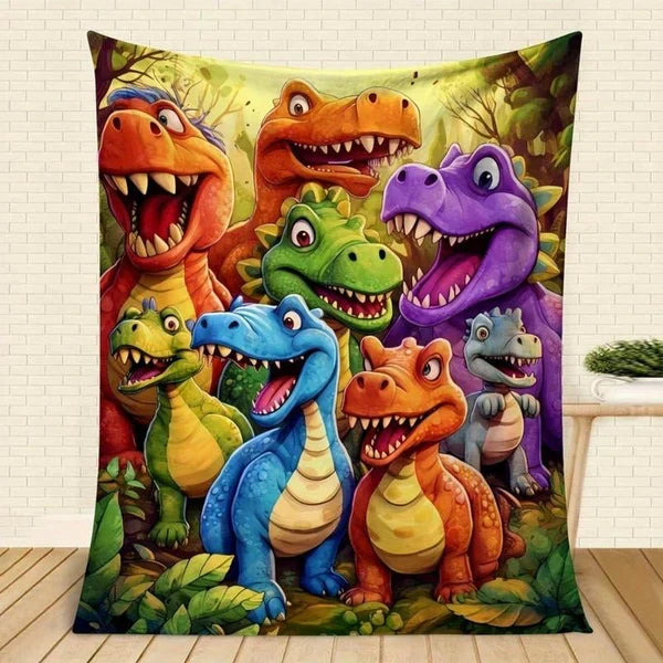 Měkká a pohodlná dětská deka s dinosaury