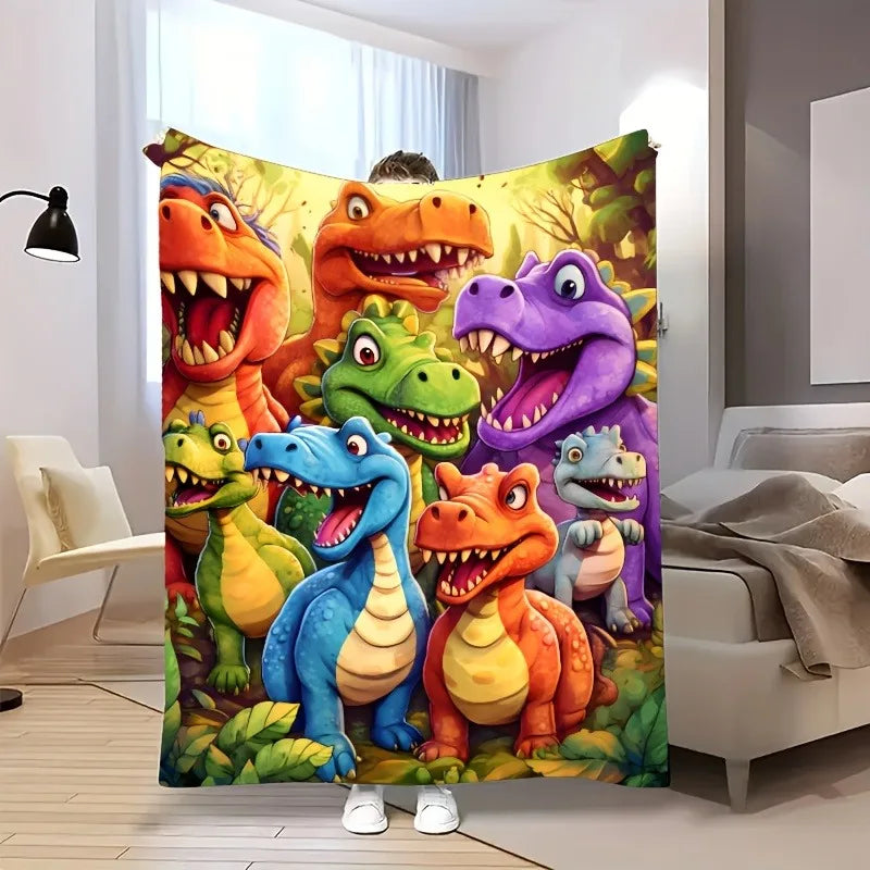 Měkká a pohodlná dětská deka s dinosaury