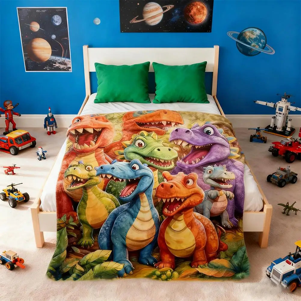 Měkká a pohodlná dětská deka s dinosaury