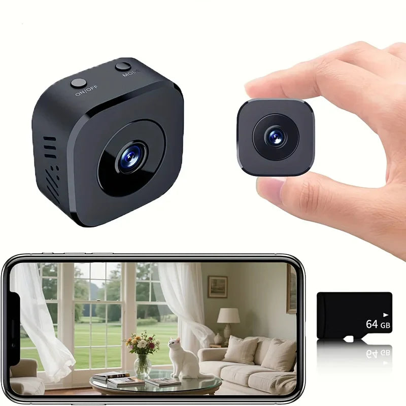Mini bezpečnostní kamera 1080P s WiFi a nočním viděním – Bezdrátový sledovací systém s detekcí pohybu
