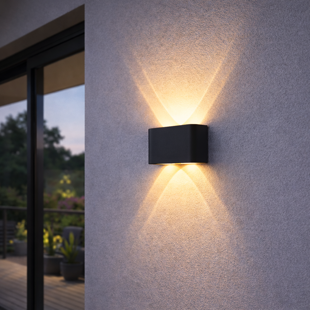 Minimalistické nástěnné LED osvětlení s svícením nahoru a dolů pro interiér a exteriér