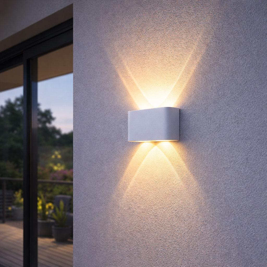 Minimalistické nástěnné LED osvětlení s svícením nahoru a dolů pro interiér a exteriér