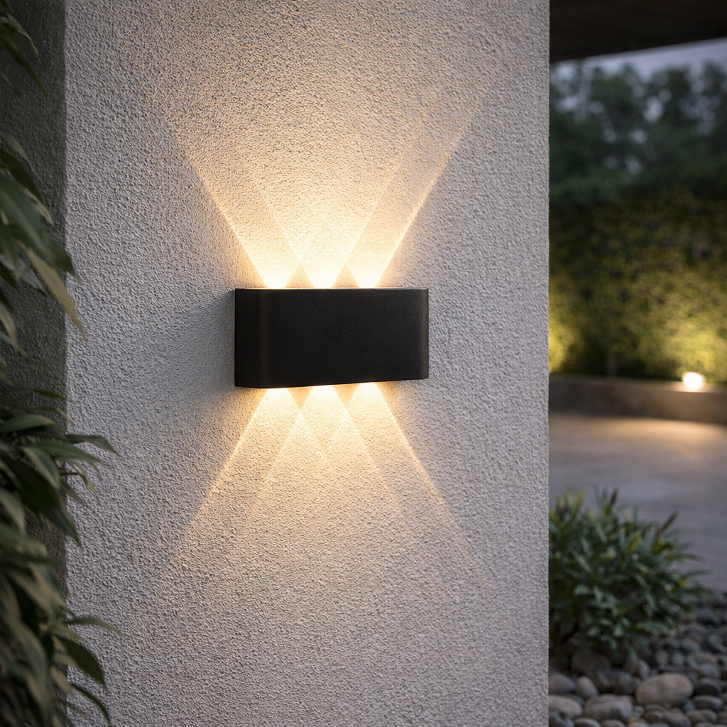 Minimalistické nástěnné LED osvětlení s svícením nahoru a dolů pro interiér a exteriér