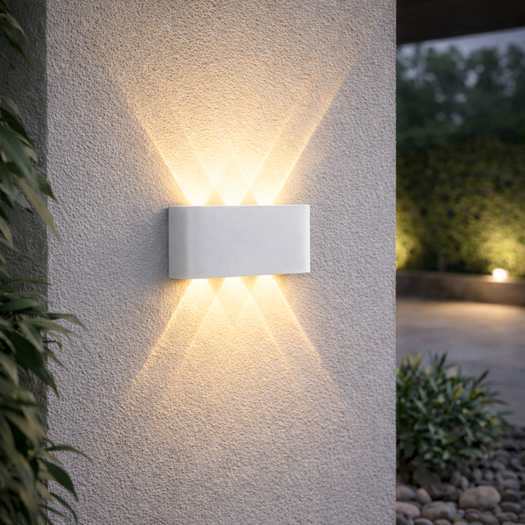Minimalistické nástěnné LED osvětlení s svícením nahoru a dolů pro interiér a exteriér