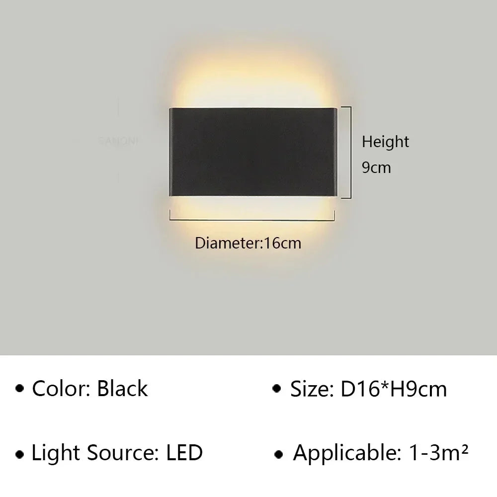 Moderní LED nástěnné svítidlo s elegantním designem a teplým světlem do ložnice, chodby a koupelny