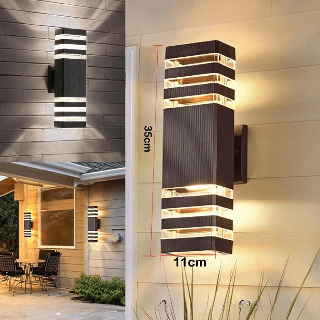 Moderní venkovní LED nástěnné svítidlo IP65 – oboustranný design Up & Down s paticí E27