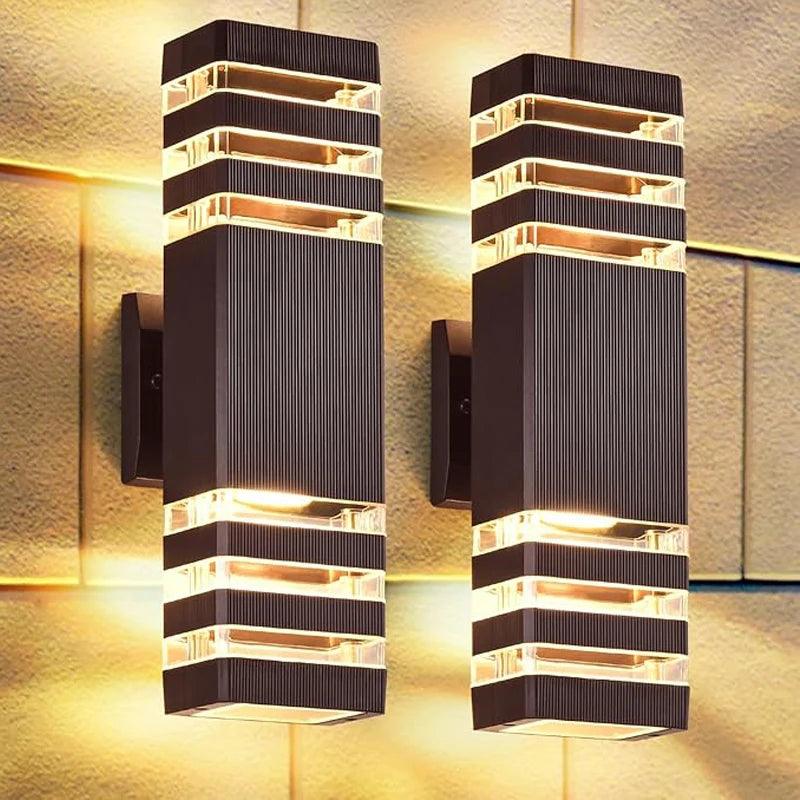 Moderní venkovní LED nástěnné svítidlo IP65 – oboustranný design Up & Down s paticí E27