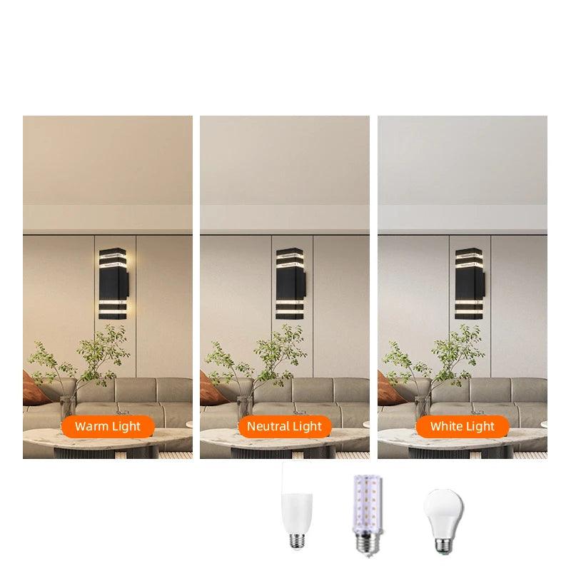 Moderní venkovní LED nástěnné svítidlo IP65 – oboustranný design Up & Down s paticí E27