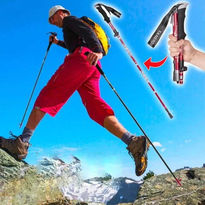 Nastavitelné trekové hole - skládací teleskopická hůl