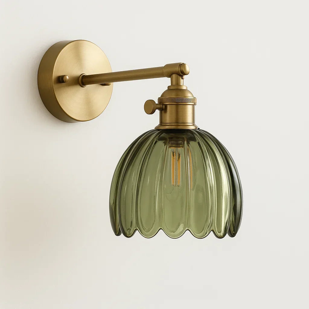 Nástěnné retro svítidlo | Skleněný design ve tvaru tulipánu | Elegantní osvětlení