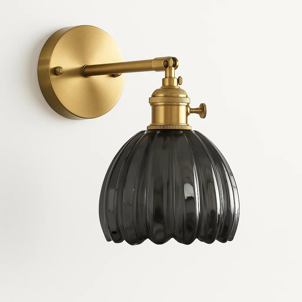 Nástěnné retro svítidlo | Skleněný design ve tvaru tulipánu | Elegantní osvětlení