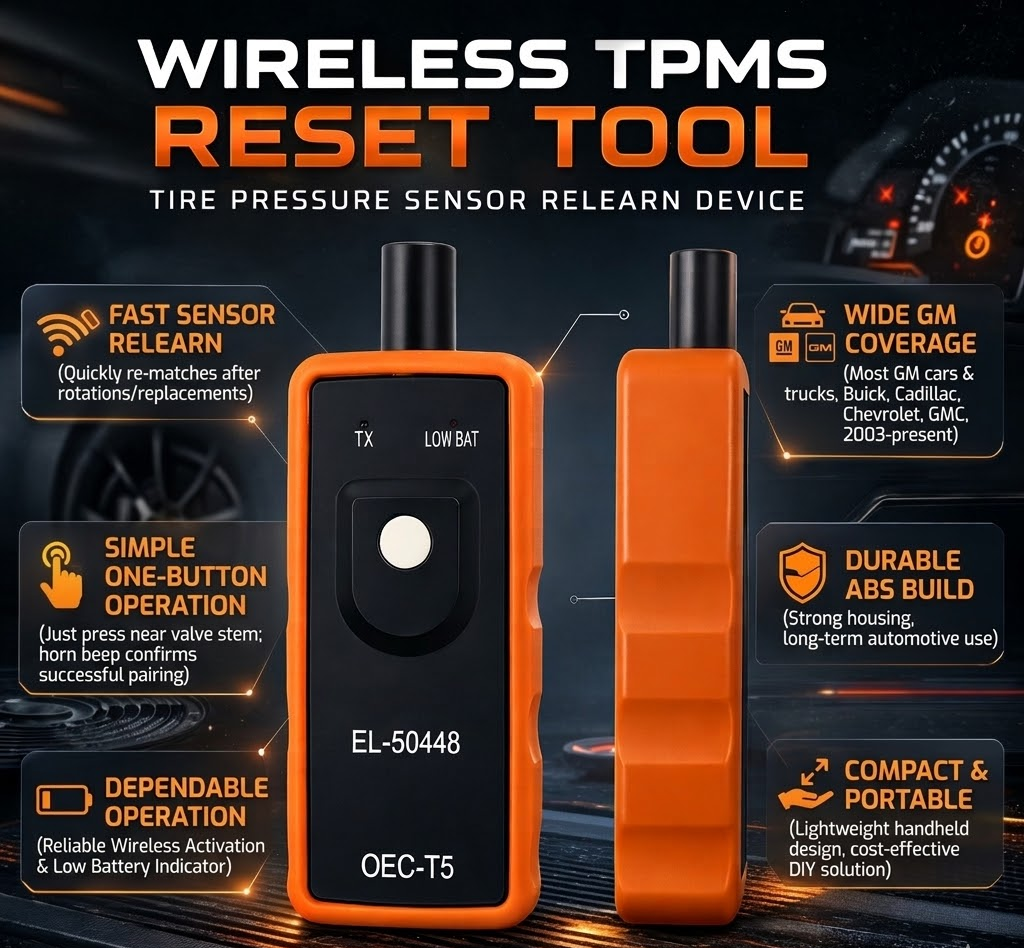 Nástroj pro resetování TPMS – bezdrátové zařízení pro párování snímačů tlaku v pneumatikách