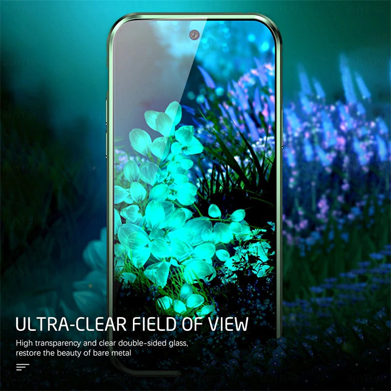 Oboustranný magnetický obal na telefon z tvrzeného skla pro