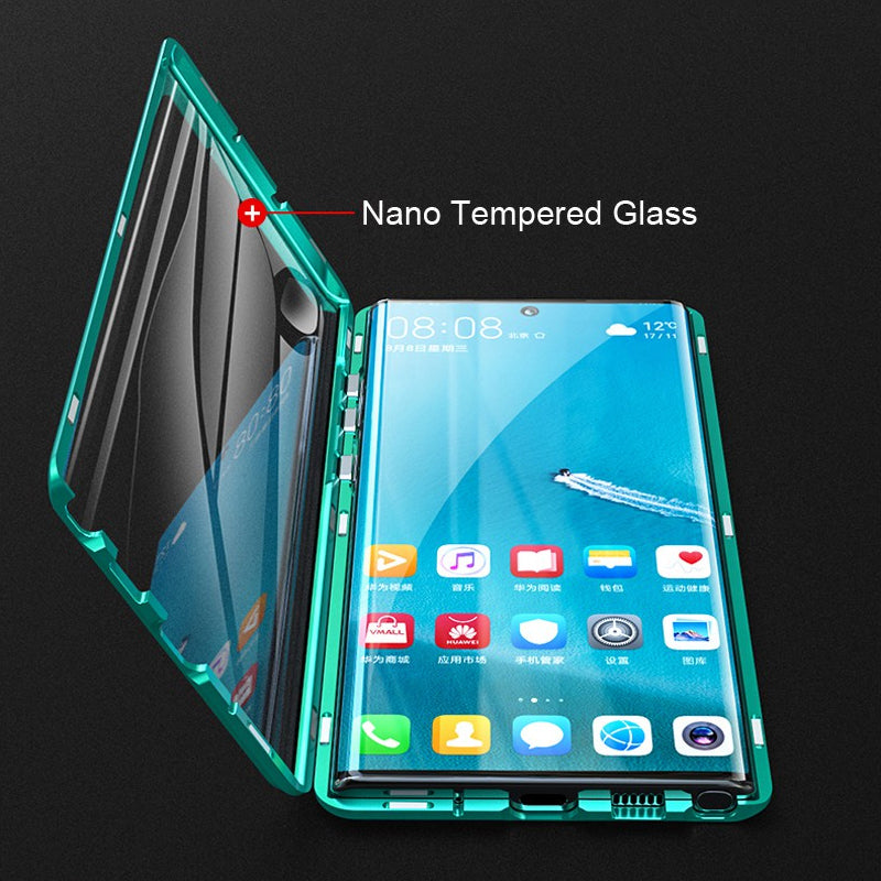 Oboustranný magnetický obal na telefon z tvrzeného skla pro