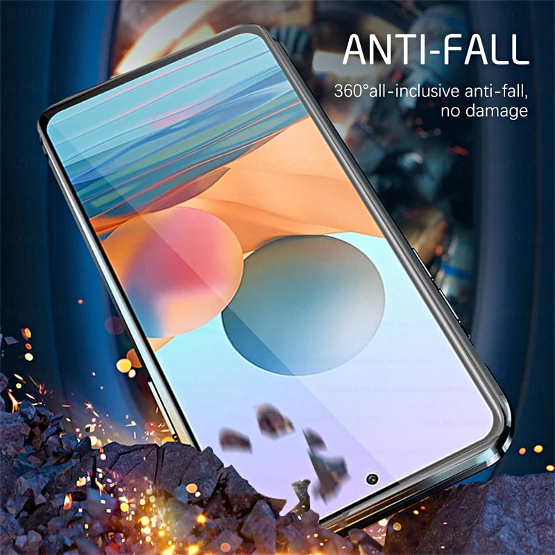 Oboustranný magnetický obal na telefon z tvrzeného skla pro