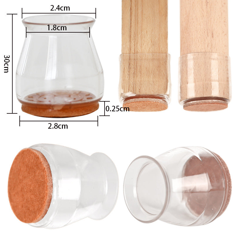Ochrana podlahy pod nábytek - 4 ks, průhledný design na židle
