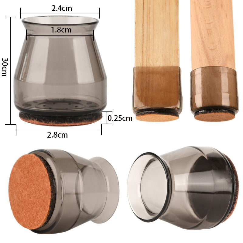 Ochrana podlahy pod nábytek - 4 ks, průhledný design na židle