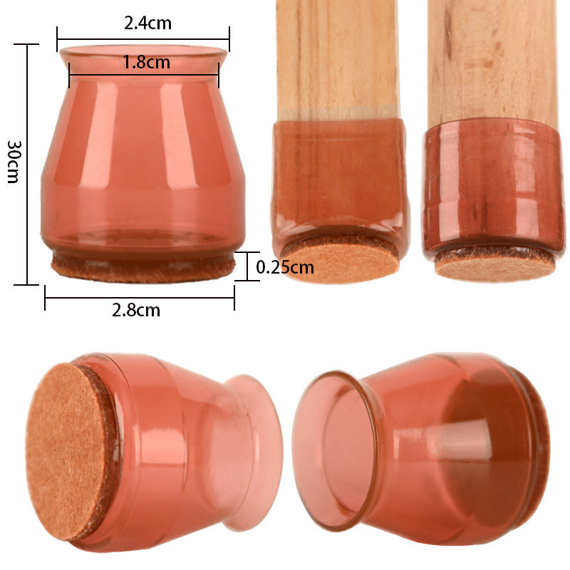 Ochrana podlahy pod nábytek - 4 ks, průhledný design na židle