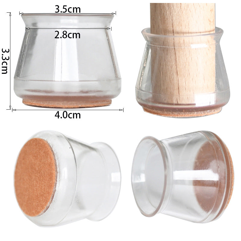 Ochrana podlahy pod nábytek - 4 ks, průhledný design na židle