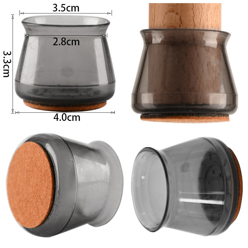 Ochrana podlahy pod nábytek - 4 ks, průhledný design na židle