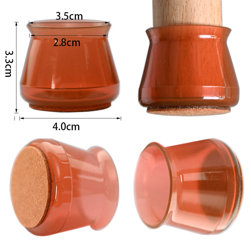 Ochrana podlahy pod nábytek - 4 ks, průhledný design na židle