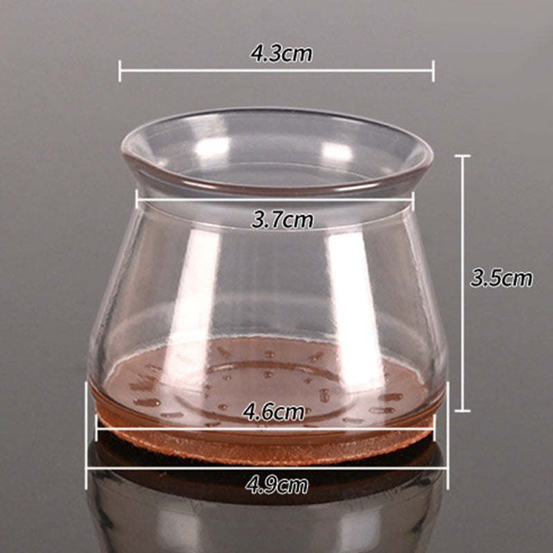 Ochrana podlahy pod nábytek - 4 ks, průhledný design na židle