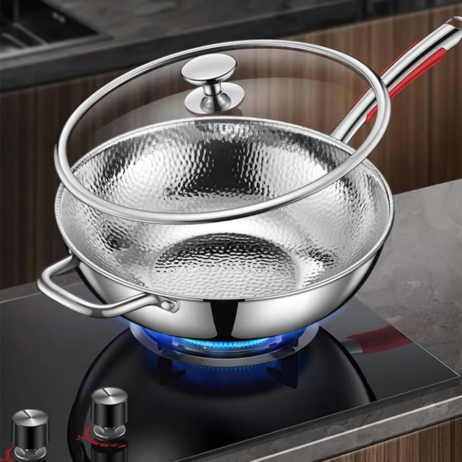 Pánev Wok s Kulatým Dnem na Indukci 32 cm – Ideální na Restování a Smažení