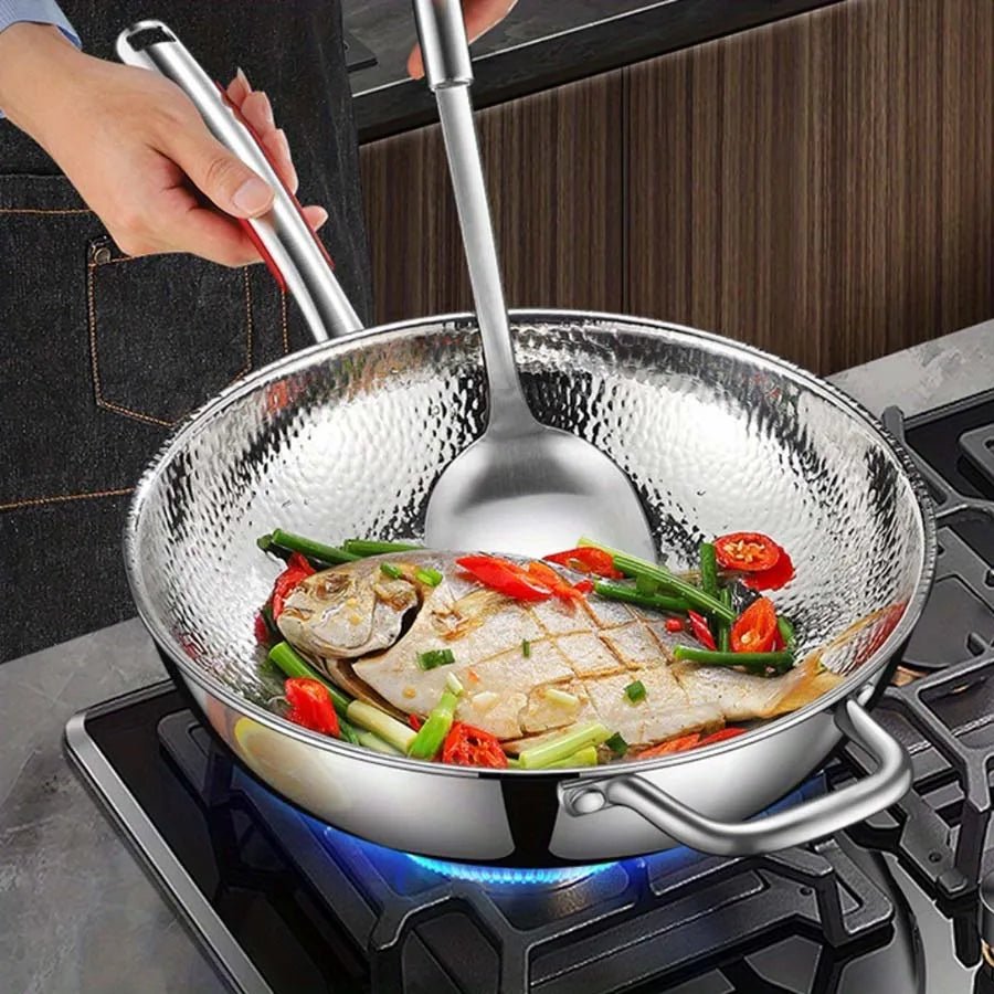 Pánev Wok s Kulatým Dnem na Indukci 32 cm – Ideální na Restování a Smažení