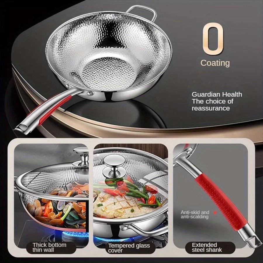 Pánev Wok s Kulatým Dnem na Indukci 32 cm – Ideální na Restování a Smažení
