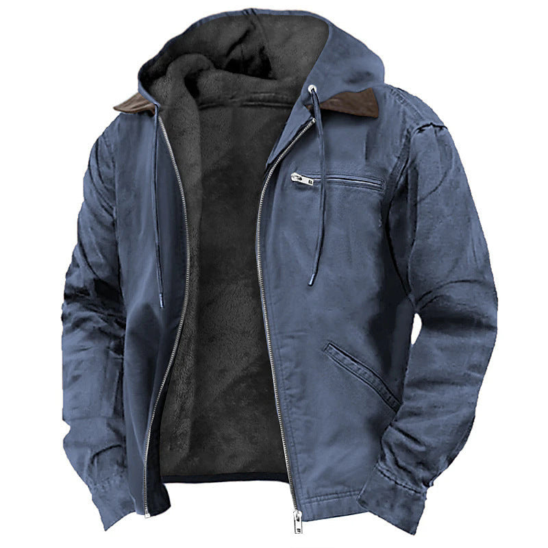 Pánská bunda s kapucí a zapínáním na zip