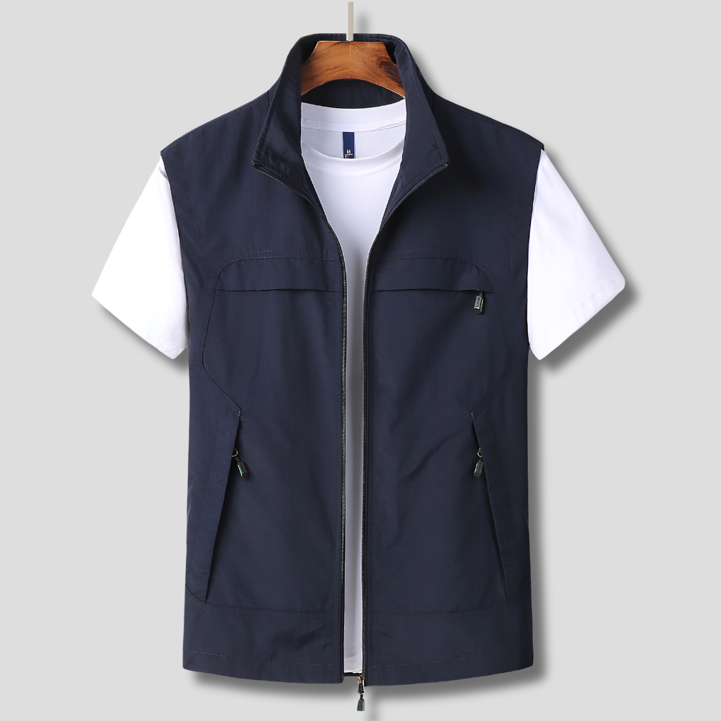 Pánská lehká vesty na zip pro outdoorové aktivity