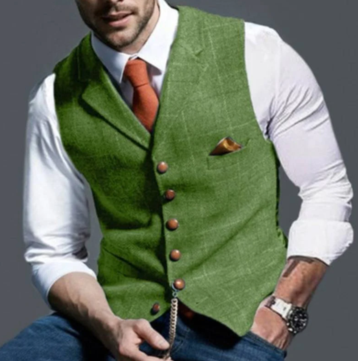 Pánská společenská vestička slim-fit