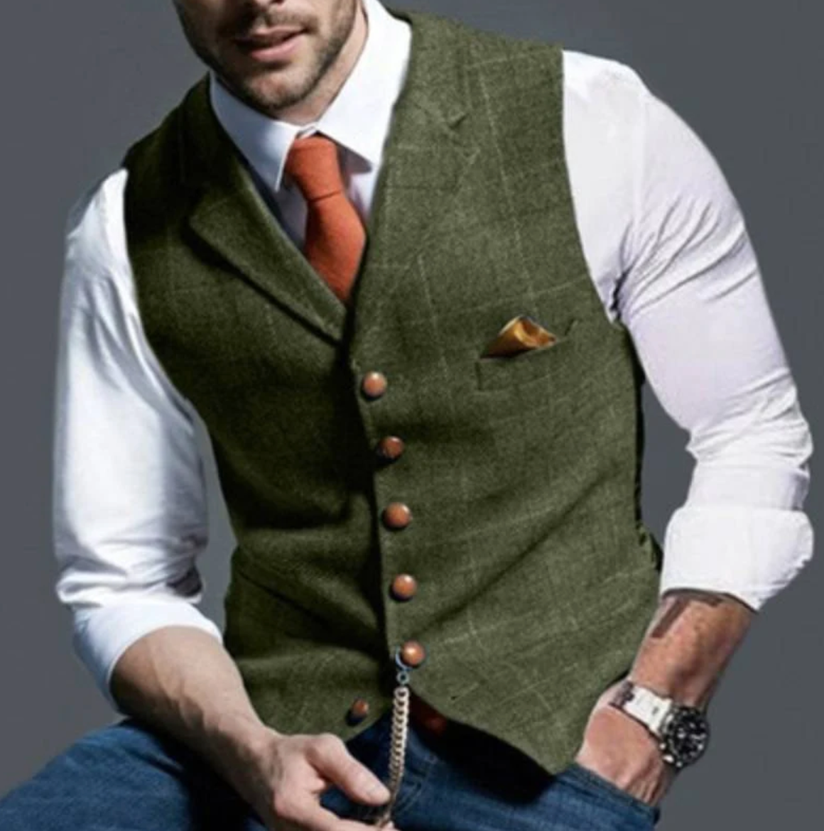 Pánská společenská vestička slim-fit