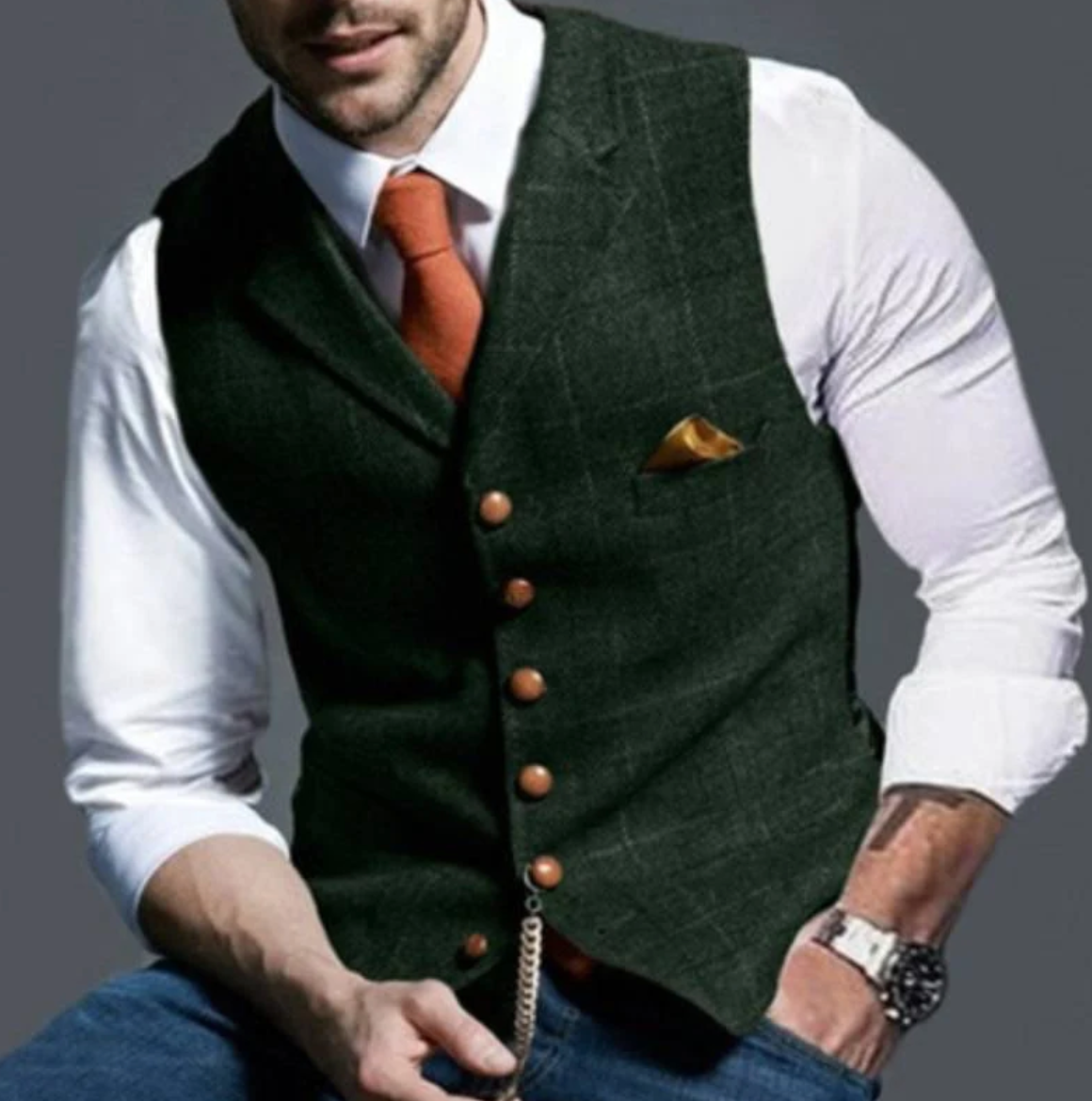 Pánská společenská vestička slim-fit