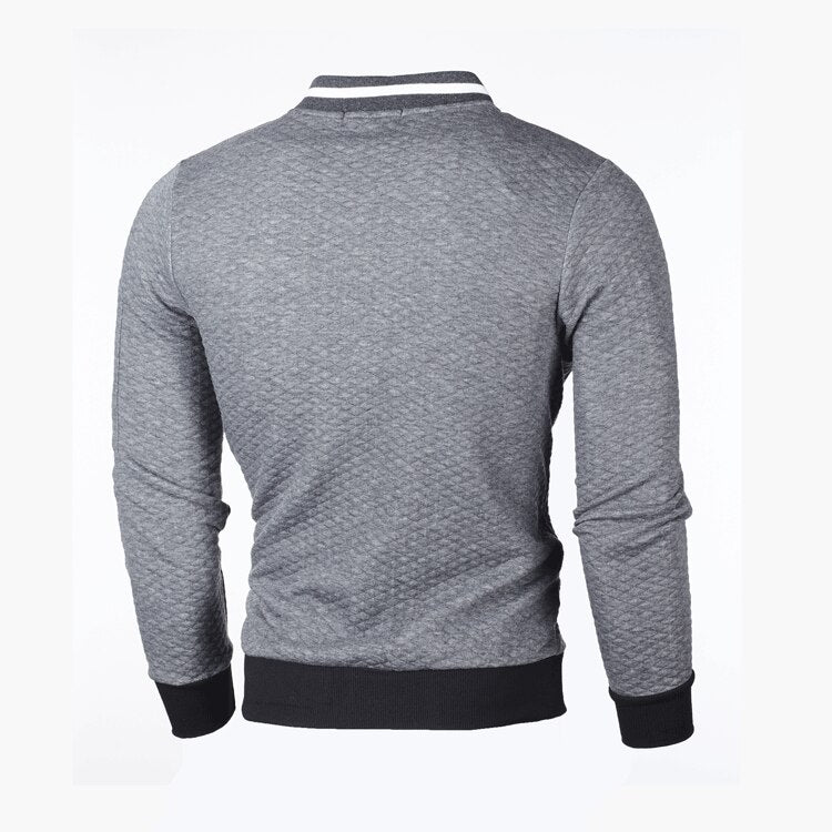 Pánská sportovní mikina na zip s mřížkovaným vzorem v střihu Slim Fit