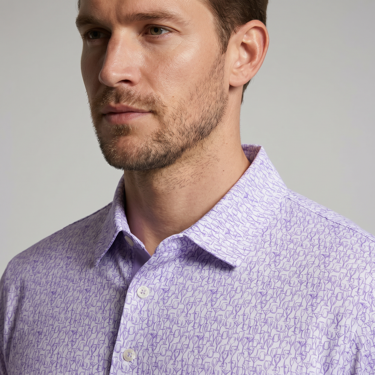 Pánské golfové polo tričko | Odvádějící vlhkost UPF 50+ | Polyester a spandex