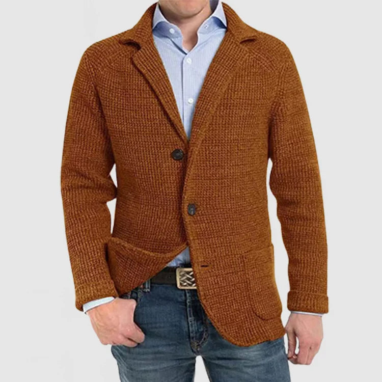 Pánské pletené sako na dva knoflíky