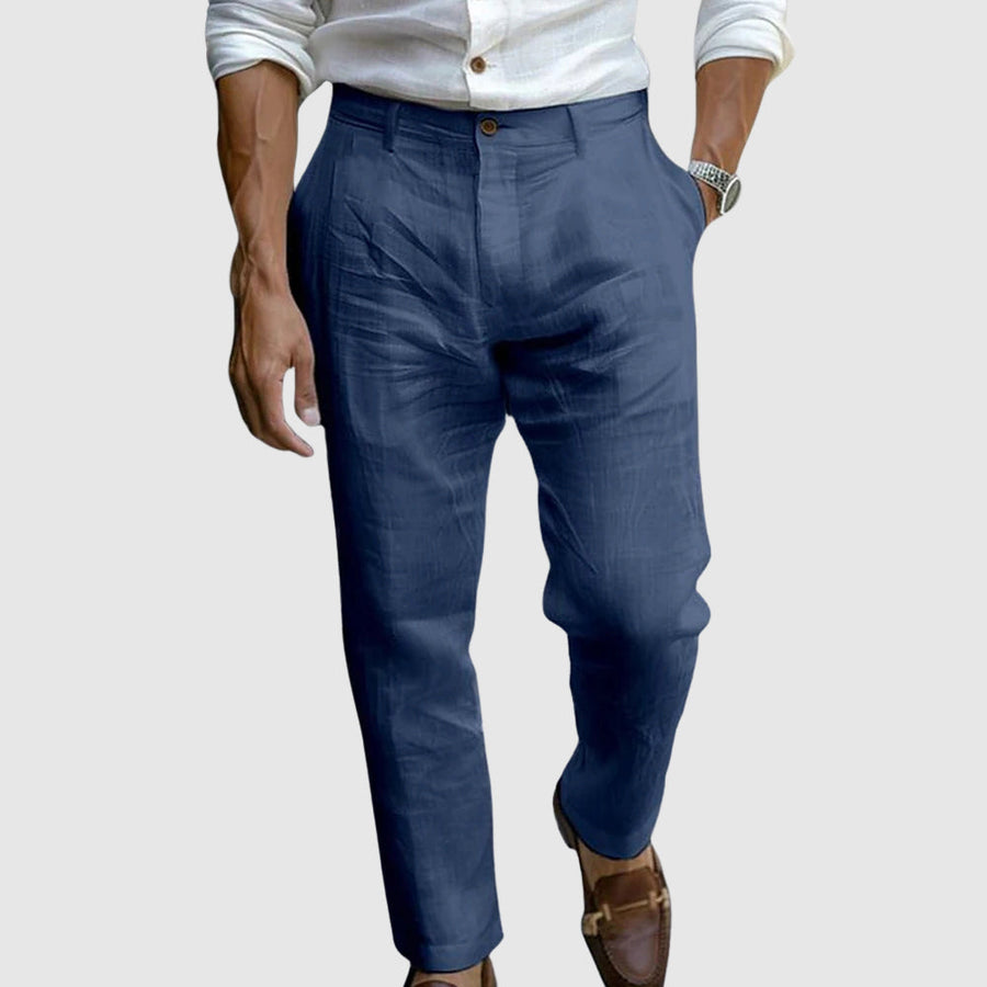 Pánské plisované kalhoty střihu slim-fit