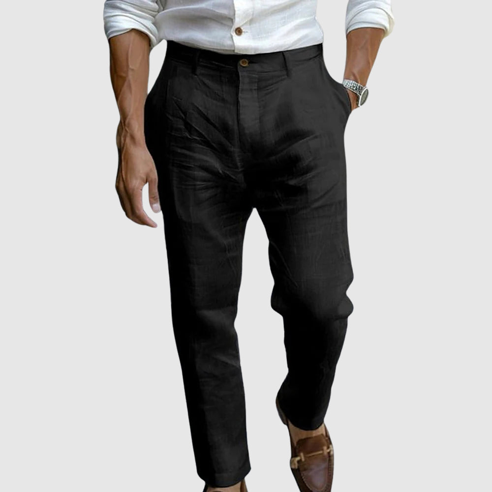 Pánské plisované kalhoty střihu slim-fit