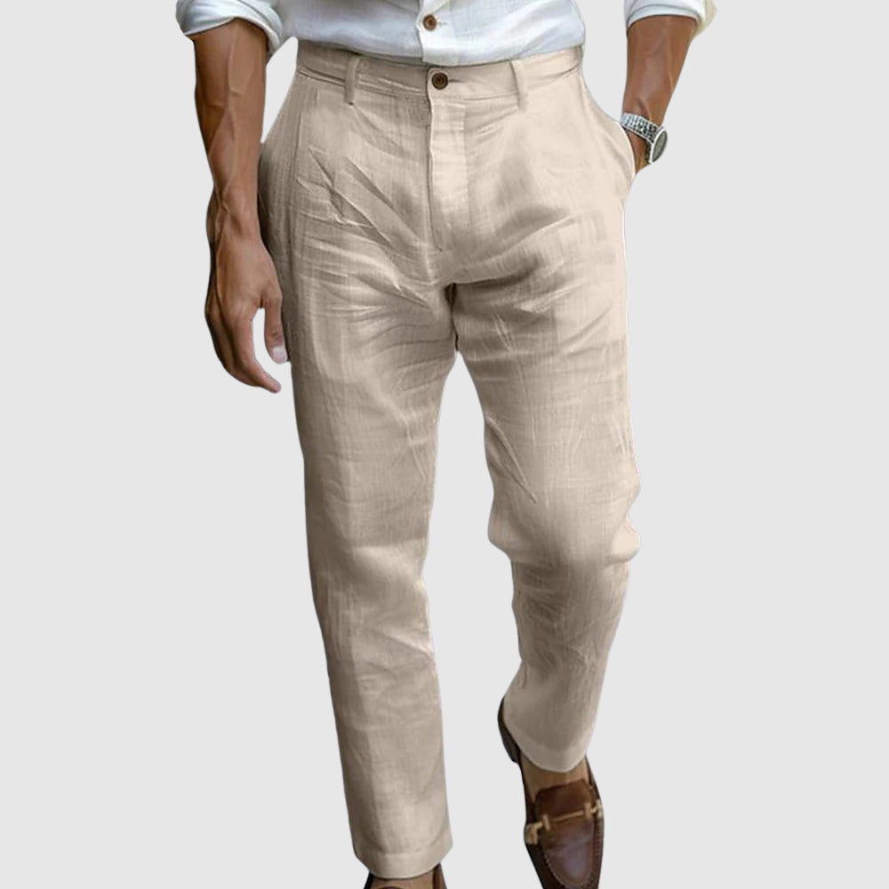 Pánské plisované kalhoty střihu slim-fit
